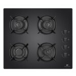 Continental edison ? plaque de cuisson gaz 4 foyers ? surface en verre tremp� noir ? puissance 7, 5 kw ...
