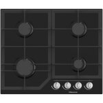 Table de cuisson � gaz encastrable hisense gg643b noire de 60 cm, 4 br�leurs