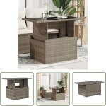 Table de jardin dessus en verre gris 100x55x73cm rsine tresse - table de jardin - table extrieure ...