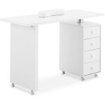 Table de manucure - physa - dimensions : 119 x 78 x 45cm - 4 tiroirs