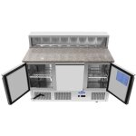 Table pizza r�frig�r�e tout inox - 7 bacs gn 1 / 6 - atosa