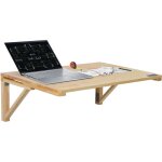 Table pliante murale, 800 mm x 600 mm, table a abattant murale avec support en fer, bureau flottant en ...