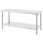 Mophorn - table de pr�paration en acier inoxydable 30 x 72 x 34 pouces, capacit� de charge de 920 lb, ...