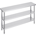 Table de preparation en acier inoxydable vevor dimensions 14 x 60 x 34 pouces, concue pour les cuisines ...