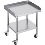 Table de preparation des aliments en metal, 24 x 28 x 30 pouces, avec 4 roulettes et une protection a ...