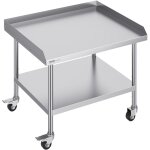 Table de preparation des aliments en metal vevor 30 x 36 x 30 pouces, avec 4 roulettes et une protection ...
