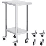 Table de travail en acier inoxydable 61 x 45, 7 x 95, 5 cm, table de preparation des aliments avec 4 ...