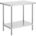 Table de travail en acier inoxydable 61 x 91, 4 x 86, 4 cm, table de preparation des aliments charge ...