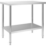 Devenirriche - table de travail de cuisine 100x60x85 cm acier inoxydable - the living store