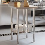 Vidaxl - table de travail de cuisine avec dosseret 55x55x93 cm inox