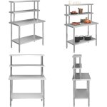 Table de travail de cuisine avec �tag�re 120x60x150 cm inox - table de travail - tables de travail - ...