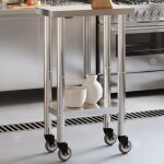 Vidaxl - table de travail de cuisine avec roues 55x30x85 cm inox