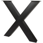 Table en x acier noir - 71 cm - par pi�ce