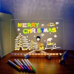 Tableau d'affichage led en acrylique rinscriptible cratif ? livr avec 7 stylos, tableau effaable ...
