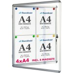 Tableau d'affichage vitrine premium 49 x 67 cm, 4 x a4, avec 8 aimants