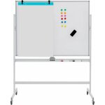 Tableau blanc magntique double face, 90 x 120 cm tableau magntique blanc avec roulettes pour bureau, ...