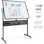 Tableau blanc magntique rotatif  360 hauteur rglable sur 2 positions, tableau effaable mobile planches ...