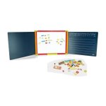 Tableau en bois triptyque 3 faces 1 magnetique et 2 a craie