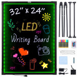 Tableau deaffichage lumineux led, 81, 3 x 61 cm, panneau lumineux effacable avec neon, affichage du menu ...