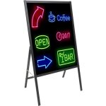 Tableau d'�criture led - 60 x 80 cm - tableau publicitaire lumineux - avec cadre a - t�l�commande et ...