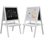 Tableau enfant double face - chevalet enfant - tableau blanc magntique, tableau noir  craie - 2 paniers ...