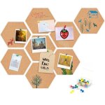 Tableau en li�ge, 8 tableaux d'affichage en li�ge autocollant tableau en li�ge hexagonal avec punaises ...