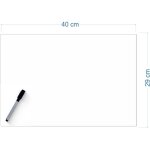 Tableau magn�tique blanc avec aimants, effa�able � sec, bloc - notes pour r�frig�rateur + marqueur