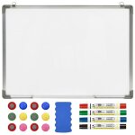 Tableau magntique effaable  sec blanc 60 x 90 cm + accessoires