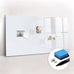 Tableau magn�tique, panneau d'affichage, pense - b�te, impression sur verre ? 120 cm x 60 cm - blanc