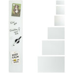 Tableau m�mo magn�tique, verre protecteur, panneau pense - b�te, 3 aimants, 15x80 cm, blanc - relaxdays ...