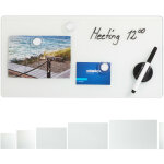 Tableau m�mo magn�tique, verre protecteur, panneau pense - b�te, 3 aimants, 20 x40 cm, blanc - relaxdays ...