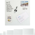 Tableau m�mo magn�tique, verre protecteur, panneau pense - b�te, 3 aimants, 50x50 cm, blanc - relaxdays ...