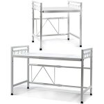 Tablette d'alungail de 40 � 65 cm avec 8 crochets pour outils d'ameublement � la maison suspendus blanc ...