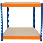 Tabli ajustable  2 niveaux s - rax, plan de travail en bois agglomr robuste, capacit 300kg, bricolage ...