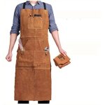 Tablier en cuir menuiserie, tablier de travail avec 6 poches � outils, tablier soudeur pour homme femme, ...