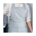 Tablier de cuisine unisexe lacor milan design - mesures 68x83 cm - blanc / bleu avec des rayures