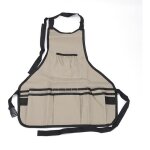 Tablier de jardinage kaki en tissu oxford r�glable avec poches, tablier de travail multifonction imperm�able ...