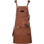Tablier d'outils impermable en toile cire rsistante - marron - avec poches pour peinture, artisanat ...