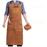 Tablier de soudeur avec 6 poches, tablier de travail en cuir anti - chaleur ignifuge, tablier de menuisier ...