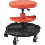 Tabouret d'atelier mobile - tabouret de mcanicien - pivotant rglable h. 40 - 51 cm, 2 plateaux outils ...