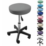 Tabouret d'atelier rond  roulettes rglable en hauteur de 43. 5  60. 5 cm et pivotable  360 - gris ...