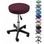 Tabouret d'atelier rond  roulettes rglable en hauteur de 43. 5  60. 5 cm et pivotable  360 - prune ...