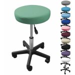 Tabouret d'atelier rond � roulettes r�glable en hauteur de 43. 5 � 60. 5 cm et pivotable � 360� - vert ...