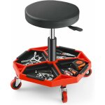 Tabouret d'atelier roulant rglable, tabouret pneumatique avec plateau, chaise servante pour l'atelier, ...