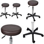 Tabourets de bureau lot de 2 marron 35, 5x84 cm similicuir - tabouret de bureau - chaise de bureau - ...