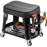 Tabouret deatelier sur roulettes, tabouret de mecanicien avec capacite de charge maximale de 136 kg, ...