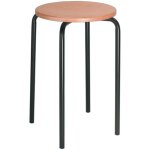 Tabouret empilable avec ch�ssis en tube d'acier robuste, hauteur 500 mm, h�tre naturel, forme ergonomique, ...