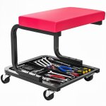 Tabouret de m�canicien - homcom - charge 135 kg - plateau outils, roulettes lisses pivotant � 360� - ...