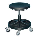 Fp - tabourets pivotants avec roulettes mousse pu noire r�glage hauteur du si�ge 400 -