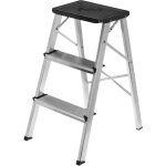 Primematik - tabouret pliant lger en aluminium  3 marches avec motif antidrapant